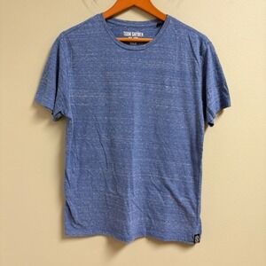 Todd Snyder Mens T-Shirt Size L Blue Space Dye Cotton Blend Casual Preppy